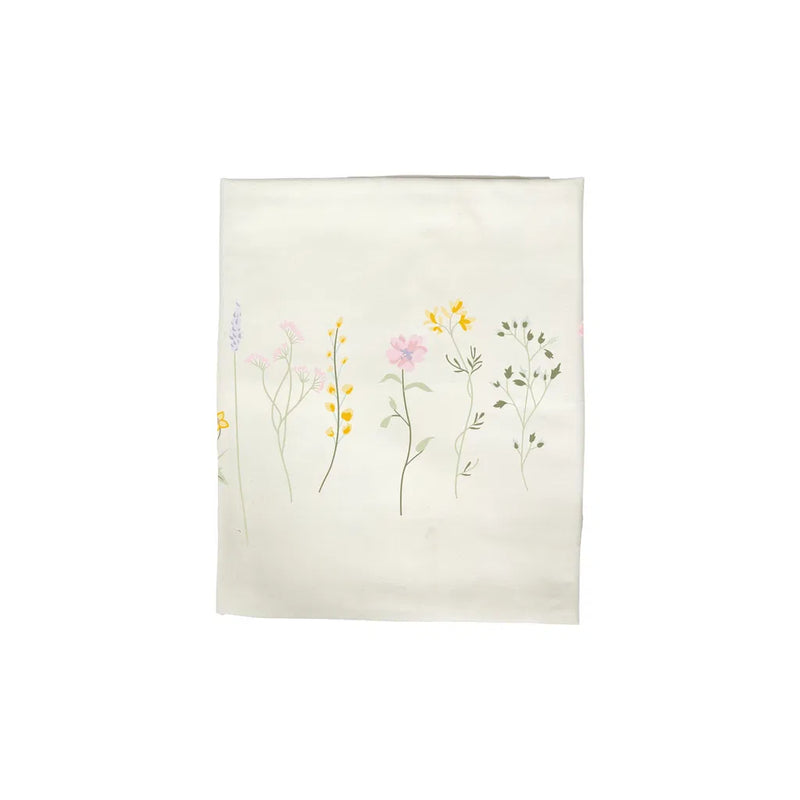 Sommerdug i bomuld med blomster 240 x 140 - dekorativ blomsterdug