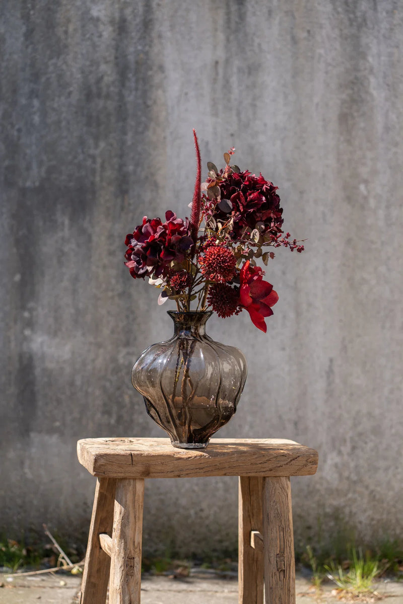 Kunstig Hortensia Bordeaux – Naturtro Kunstig Blomst til Vase