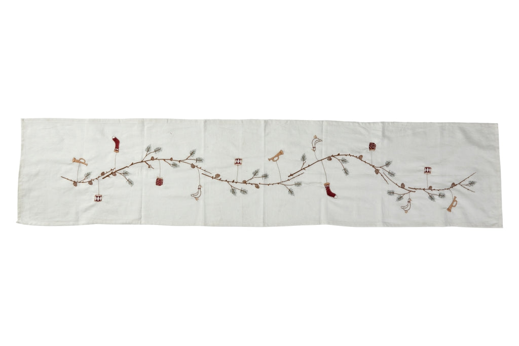 Jule bordløber med broderi