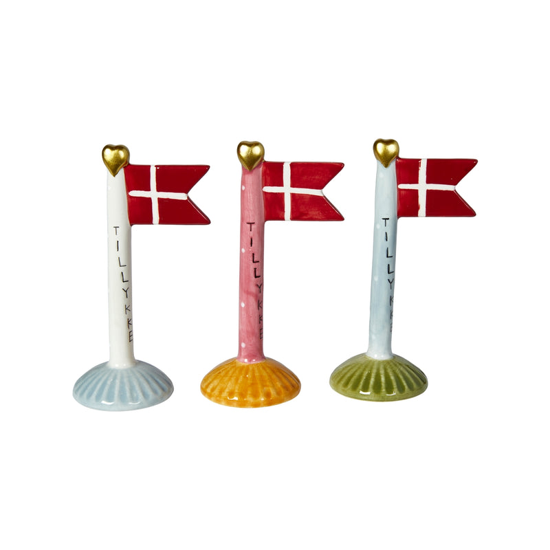 Flag i keramik fra Speedtsberg – tillykke-dekoration
