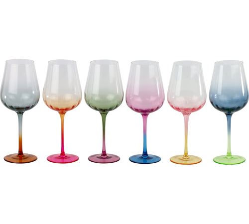 Rainbow vinglas  – farverigt glas i 6 farver