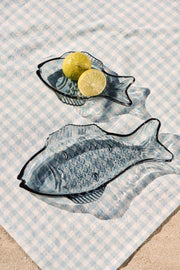 Fiskefad mørkeblåt glas