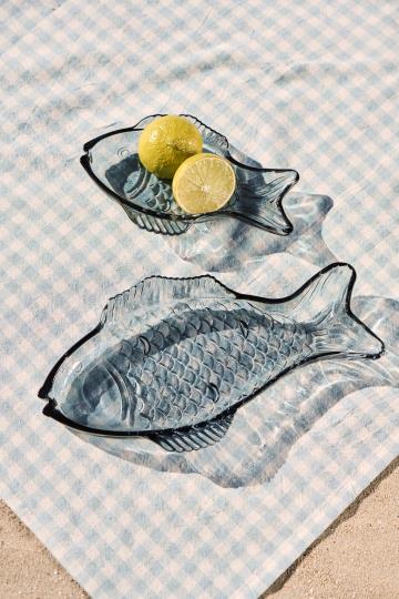 Fiskefad mørkeblåt glas