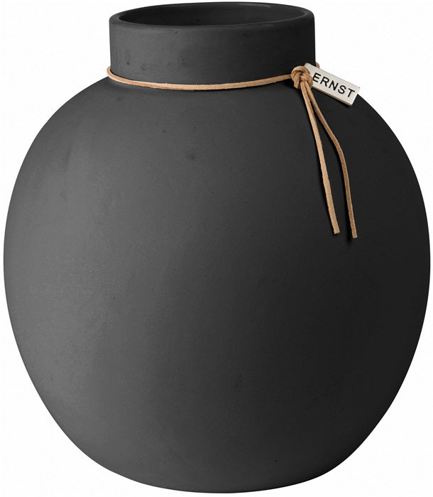 ERNST Vase stentøj rund, mørkegrå