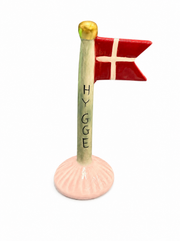Keramisk Hygge Flag – Håndlavet Dansk Bordflag i Keramik | Dekoration til Bolig & Gave