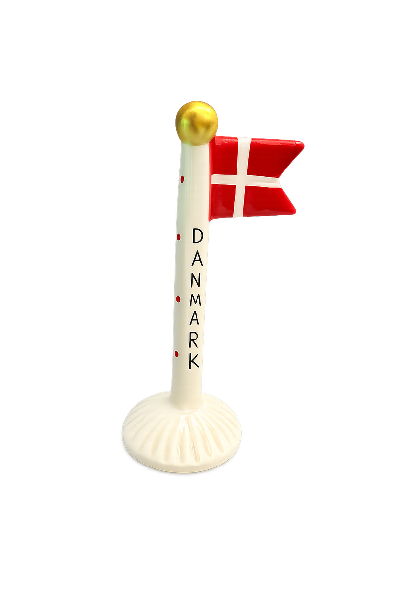 Keramisk Flagstang "Danmark" – Håndlavet Dansk Design & Dekoration
