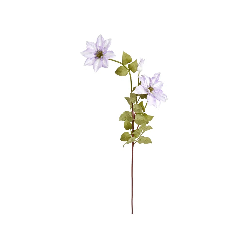 Luksuriøs Kunstig Klematis Gren i Lys Lavendel – Elegant Blomstergren til Vase - BiMe