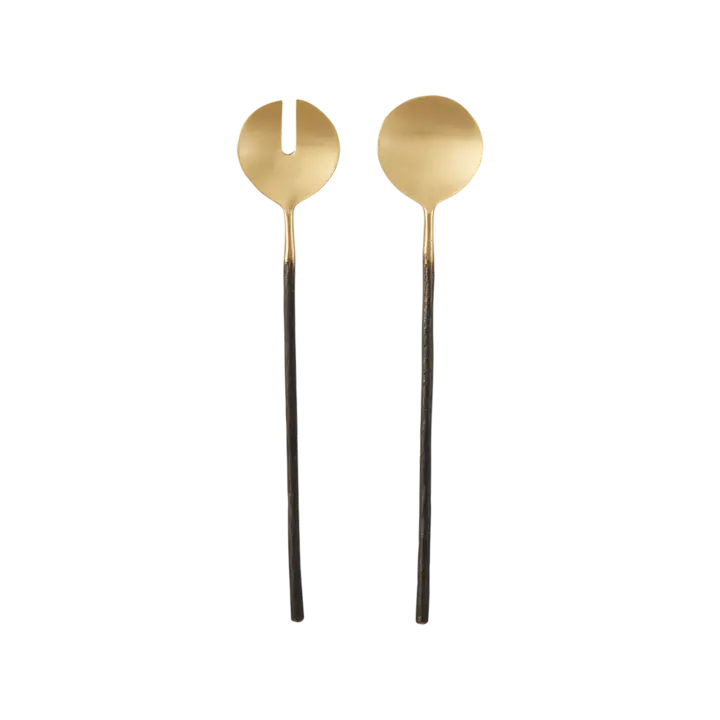 Luksus salatbestik i guld – elegant serveringssæt i stilrent design