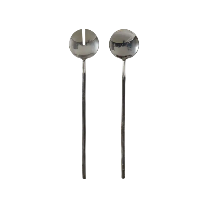 Luksus salatbestik i rustfrit stål – Elegant design med spejlfinish