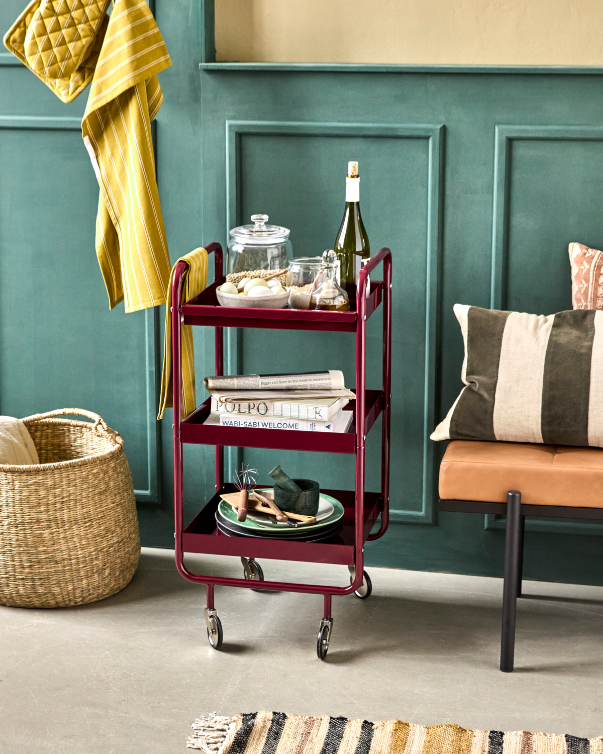 House doctor trolley, Roll, Bordeaux